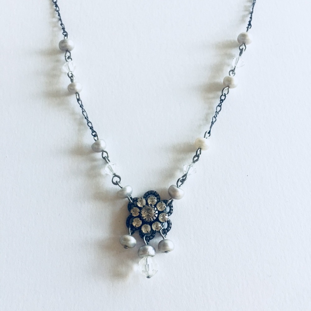 Liz Paiacios San Fran Crystal Pearl Necklace